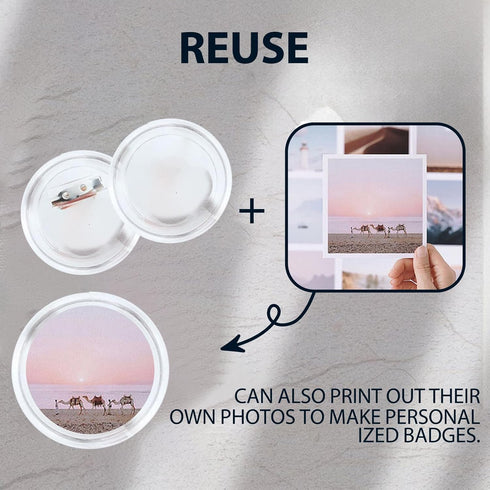 20 Pack Clear Button Pins 1.5 inch DIY Button Pins Kit Make Your Own Acrylic Buttons with Sublimation Button Maker Set for for Christmas Craft Sup...