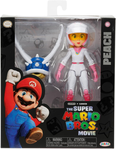 THE SUPER MARIO BROS. MOVIE 5 Inch Action Figure Series 2 Peach Figure in Motorcycle Outfit with Spiny Blue Shell...