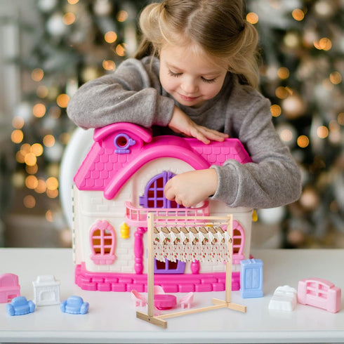 Kisangel Wooden Clothing Rack 1pc Doll Clothes Rack Miniature Garment Rack Doll Clothes Accessories for Dollhouse Supplies (40CM) Doll Hangers...