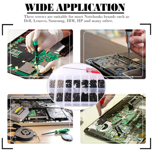 Glarks 880pcs Laptop Notebook Computer Screw Replacement Repair Kit for Lenovo Dell Toshiba Sony Samsung HP Gateway (Extra: Phillips Screwdriver)....