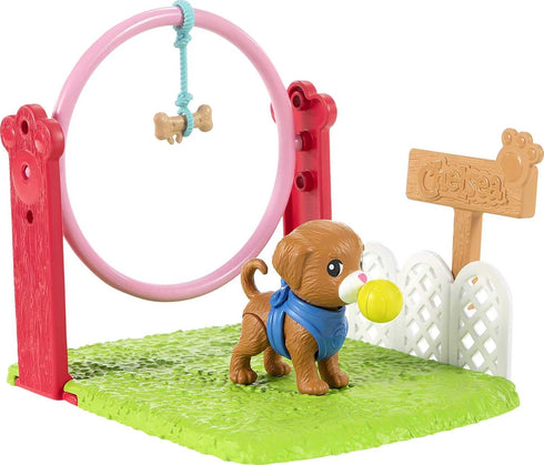 Barbie Chelsea Can Be Dog Trainer Playset with Blonde Chelsea Doll (6-in), Dog & Leash, Jumping Hoop, Obstacle Cones, Training Treats & More, Grea...