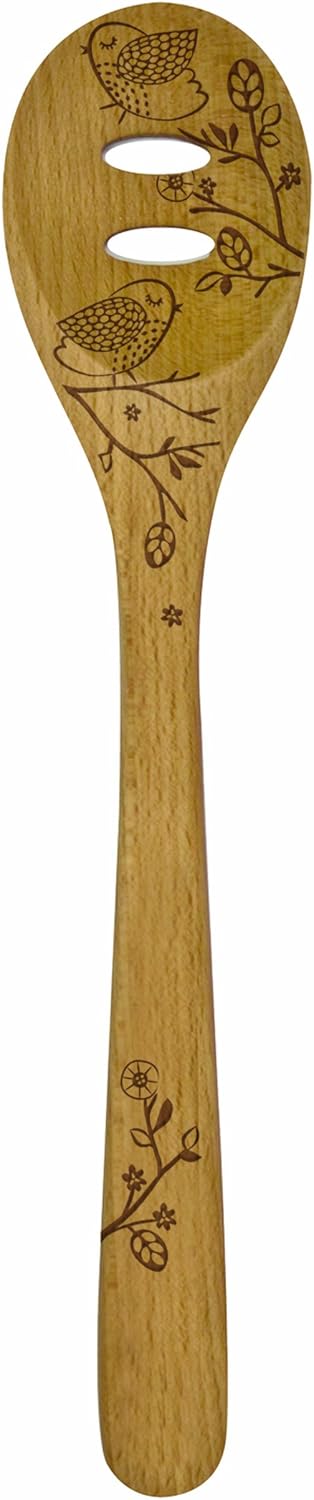 Talisman Designs Laser Etched Beechwood Slotted cooking-spoons, Decorative Wooden Utensils...