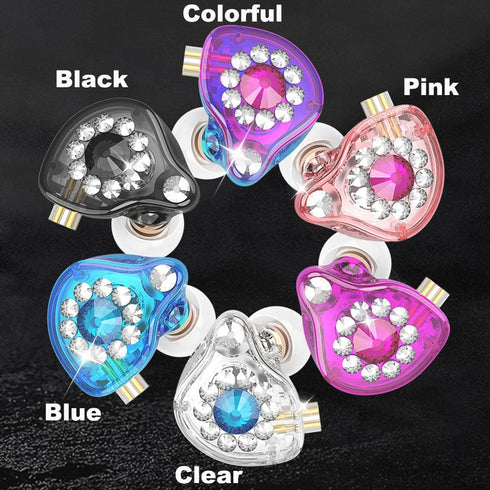 QKZ AK6 Spark HiFi Headphone, 11mm PET Composite Diaphragm Dynamic Earphone, 3.5mm in Ear Gift Earbuds, DJ Music Headset with Microphone (Pink wit...