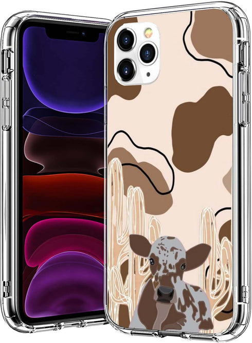 Western cow skin print Aesthetic case Compatible with iPhone 13 Pro Max, cow print collage pattern Soft TPU Bumper Protective Phone cover, Support...