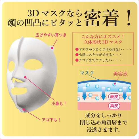 KRACIE Hadabisei Super Moisturizing 3D Facial Mask Brightening Sheets, 4 Count...