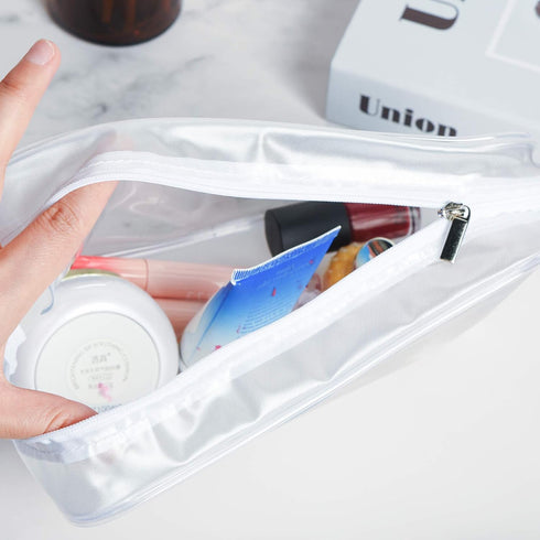 5 Packs Clear Cosmetics Bag TSA Approved, PVC Zippered Toiletry Carry Pouch Portable Makeup Bag for Vacation Travel, Bathroom and Organizing Water...