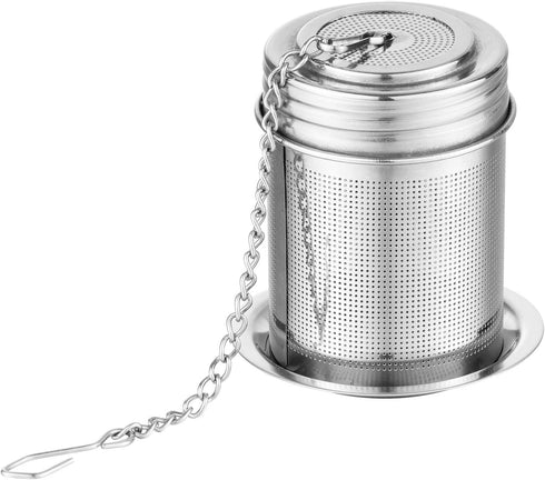 Tea Filter,Cooking Infuser with Extra Fine Mesh Tea Ball Strainers Threaded Connection 304 Stainless Steel with Extended Chain Hook to Brew Loose ...