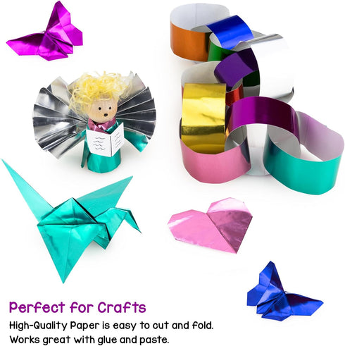 Hygloss Products Metallic Foil Paper - Great for Arts & Crafts, Classroom Activities & Artists - 8.5" x 10" - 2 Each of 10 colors (Colors may vary...