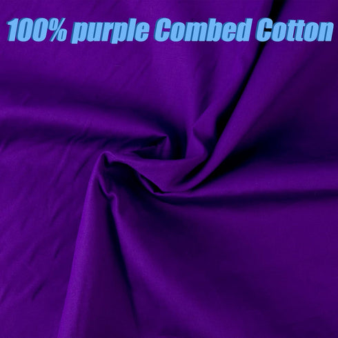 2 Yard Purple Cotton Fabric,Natural Cotton Poplin Fabric by The Yard,Purple Fabric,59 Inches Wide 100% Cotton Fabric,Soft Embroidery Muslin Quilti...