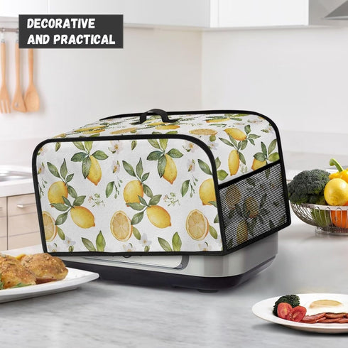 Crock for Pot Cover 6-8 qt Yellow Lemon Slow Cooker Dust Cover with Pocket for Accessories Keep Slow Cooker Free From Dust...