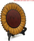 CVHOMEDECO. Sunflower Shape Plate Primitives Rustic Display Wooden Plate Home and Office Décor Art, 11 Inch (Mustard Plate Only)...