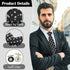 Men's Tie Sets, Black and White Polka Dot Ties for Men with Pocket Square Tie Bar/Cufflinks for Wedding Business...