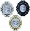 Azi 3 Small Vintage Style Baroque Ornate Oval Picture Frame 6.5” x 5.75” Picture Frames Fit Picture 3.25 by 2.75 in Gold, Black & Silver for Wall ...