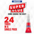 1 Gram (Pack of 24) Single use Super Glue All Purpose, Super Fast, Thick & Strong Adhesive Superglue, Cyanoacrylate Glue for Hard Plastics, DIY Cr...