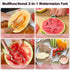 Watermelon Cutter Slicer Tool, 3-in-1 Stainless Steel Watermelon Fork Slicer and Popsicle Cutter with Clear Wall Hook, Portable Fruit Cutter Set f...