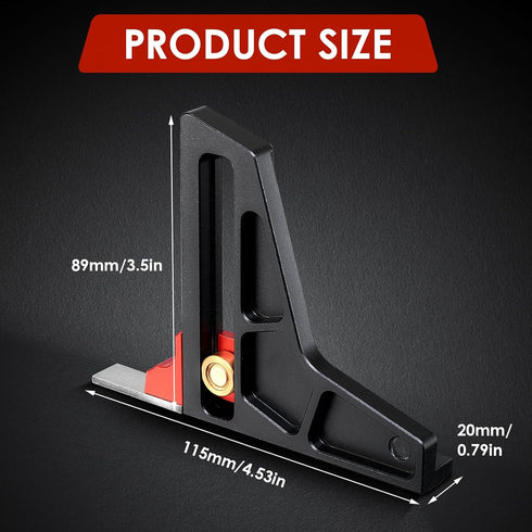 Saw table height ruler, table saw depth measuring ruler double scale, woodworking DIY height measurement tool (Reddish black)...