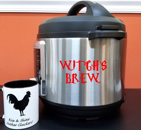 Witch's Brew 4" Wide Instant Pot Vinyl Decal (Red)...
