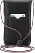 Cell Phone Neck Pouch PU Leather Carrying Bag with Credit Card Holder Adjustable Strap, Small Travel Purse for iPhone 11 XR XS Max SE 8 7 6 Plus, ...
