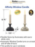 FPC1620P Battery Operated 9 Inch Window Candle New Dynamic 3 D Warm White Flicker Flame, with 3 Position Switch and Automatic On Timer...