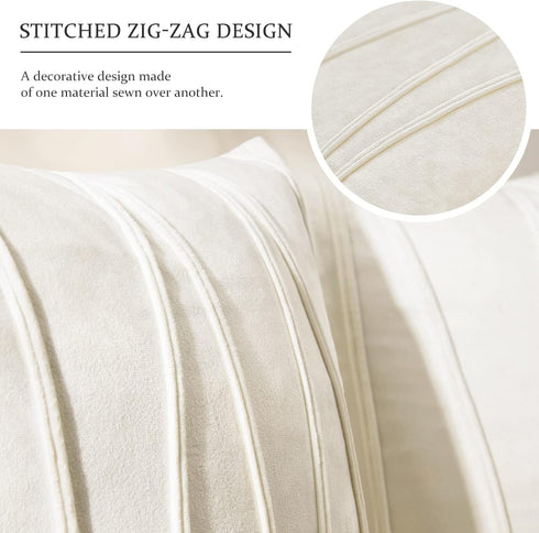 Top Finel Cream White Decorative Throw Pillow Covers 18 X 18,Soft Couch Living Room Sofa Velvet Cushion Case Pack of 2,Christmas Home Decor for Be...