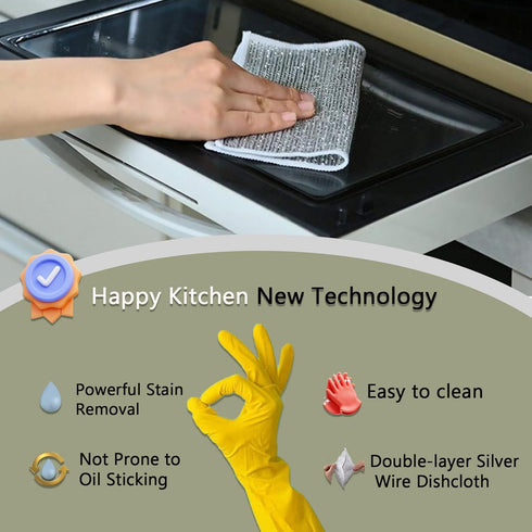 Wire Dishwashing Rag - Non-Scratch Cleaning Cloth for Cookware Surfaces | Multipurpose Wire Miracle Cleaning Rag for Sparkling Results | Gentle ye...