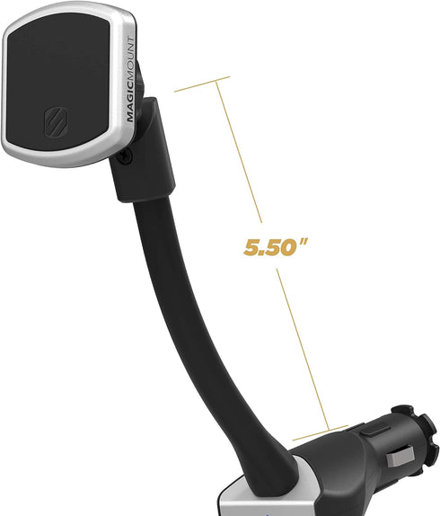 Scosche MP12VPD2-XTSP MagicMount Pro Magnetic Phone/GPS Car Mount 30W Dual Port Type-C + Type-A Cell Phone Charger, Cigarette Lighter Phone Holder...