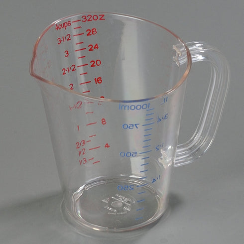 Carlisle FoodService Products 4314307 Commercial Plastic Measuring Cup, 1 Quart, Clear...
