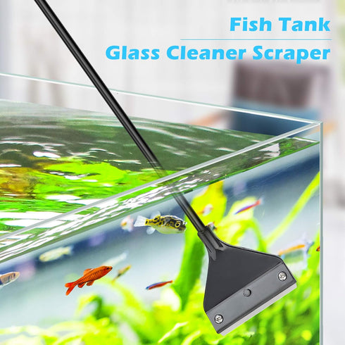 Algae Scraper for Glass Aquariums, Fish Tank Cleaner, Aquarium Algae Scrapers with 10 Stainless Steel Blades....