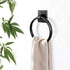 Monarch Abode 19131 Round Towel Ring Holder - Hand Hammered Wall Mount Bathroom & Kitchen Storage - Metal Towel Hanger - 7 Inch Matte Black - Rust...