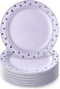 Silver Spoons Disposable Plates For Party - (20 Piece) Heavy Duty Disposable Dinner Set 7.5” , Fine Dining Plastic Dishes For Elegant China Look, ...