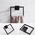Hand Towel Holder for Bathroom Wall Mount Matte Black Square Hand Towel Rings for Bathroom Hardware Accessories Kitchen Toilet SUS 304 Stainless S...
