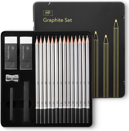 Mr. Pen- Sketch Pencils for Drawing, 19 pcs, Drawing Pencils for Sketching with Graphite Sticks, Erasers and Sharpener, Sketching Pencils, Art Pen...