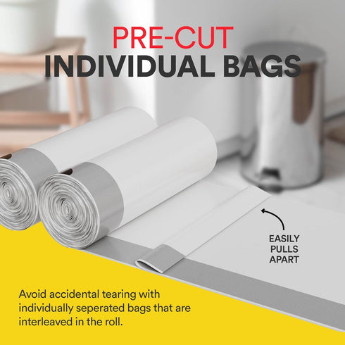 Small Trash Bags 4 Gallon Trash Bags Drawstring - 57 White Unscented Small Garbage Bags | Waste Basket Plastic Trash Can Liners | Bathroom House C...