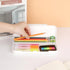 BTSKY Little Duck Double Layers Plastic Pencil Box Cute Pen Box Organizer Plastic Storage Box with Compact Size for Pencils, Erasers, Paper Clips ...