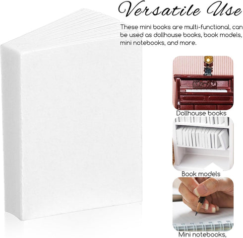Gadpiparty 50 Pcs Miniatures Blank Books Dollhouse Books 1:12 Scale Mini Books Dollhouse Model Decoration Pretend Play Supplies Doll House Books (...