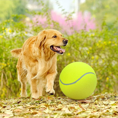 Pomeat 2 PCS Gaint Tennis Ball for Dogs, 9.5" Inflatable Large Tennis Balls Pet Chew Toy, Inflatable Rubber Non-Toxic Pet Toy Balls with Pump & Ne...