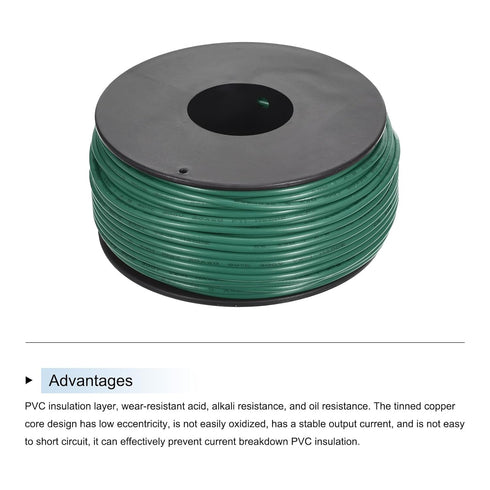 MECCANIXITY 20AWG Wire 20 Gauge Stranded Wire PVC Hookup Wire 30M/100ft Green, Electrical Wire UL1007 Spool Tinned Copper Wire for Internal Connec...