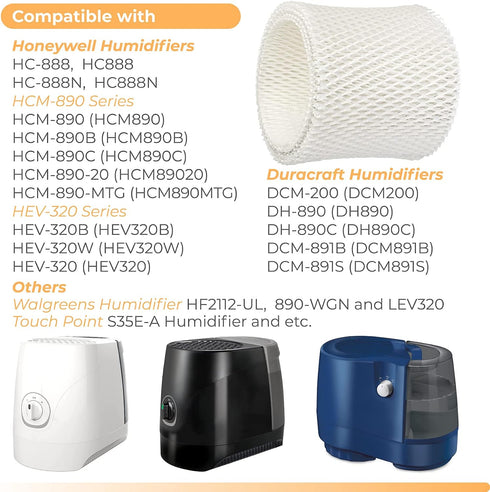 ANTOBLE 2 Pack HC-888 HC-888N Humidifier Wicking Filters Replacements for Honeywell HC888 HCM-890 HEV-320 Series & Duracraft D88 DCM-200 DH-890 Humidifier Filter C