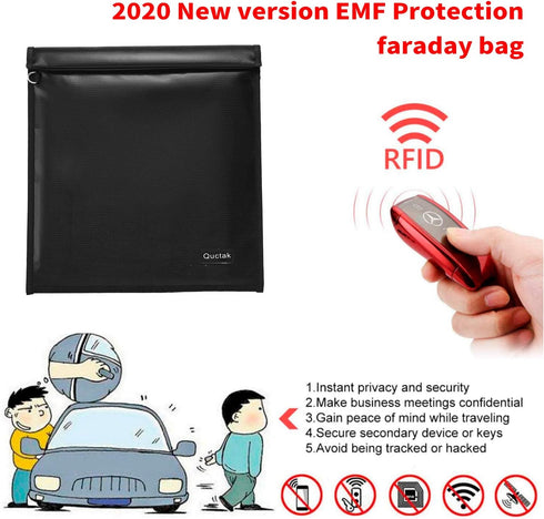 Faraday Bag, Signal Isolation Bag for Phones, Fireproof Shield Pouch, Prevents Hacking,Tracking,and NFC/WiFi/Bluetooth for Tablets, Phones, Key Fo...