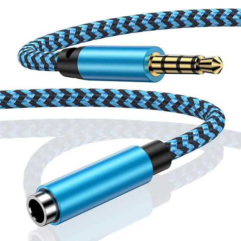 Headset Extension Cable 4 Pole TRRS Hi-Fi Sound Stereo Male to Female 3.5mm Audio Cable Headphone Jack Extender with Microphone for iPhone iPad Sm...