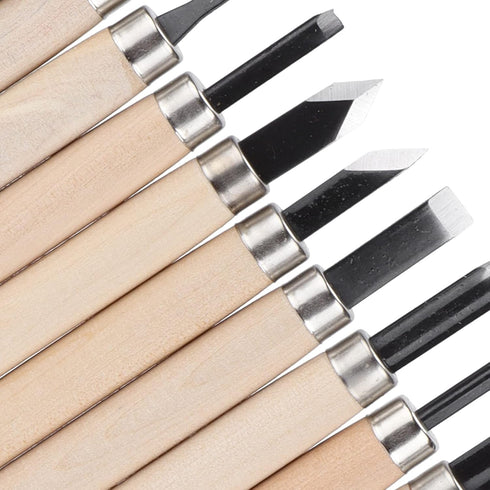 12Pcs Wood Carvin Tool Set, Rubber Stamp Carvin Knife, Steel Sculpture Knife for Soft Materials Wood Soap Clay...