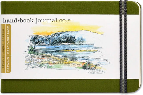 Handbook Journal Co. Travelogue Artist Canvas Cover Travel Notebook for Drawing and Sketching, Cadmium Green, Pocket Landscape 3.5 x 5.5 Inches, 1...