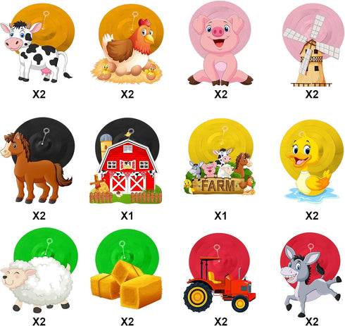 30 Pieces Farm Animal Party Hanging Swirl Decorations, Barnyard Theme Birthday Party Supplies Farm Animal Hanging Foil Swirls Ceiling Decor for Gi...