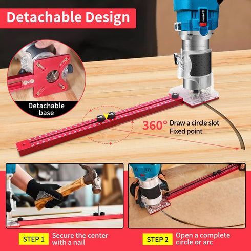 4 in 1 Router Milling Groove Bracket,Cabinet Hardware Jig and Router Guide,Adjustable Router Circle Cutting Guide, Multifunctional Router Jig suit...