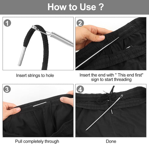 MiniRed 8PCS Drawstring Cord, Replacement Drawstring for Sweatpants, 57 Inch Drawstrings Replacement with Easy Threaders, Draw Strings for Shorts ...