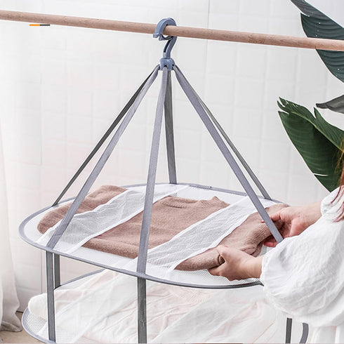 Looca 3-Tier Folded Mesh Clothes Hanging Dryer Sweater Drying Rack 30.3" L * 24.5" W*30.7" H...