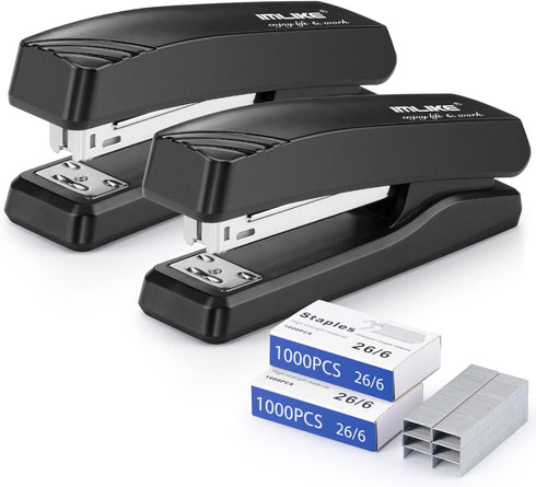 Desktop Office Stapler with 2000 staples: IMLIKE Half strip desk Staplers, take 26/6 staples 25 Sheets Capacity, Metal Construction, Non-Slip Base...