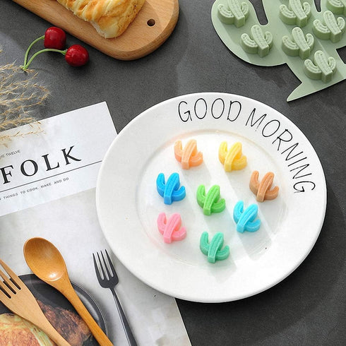 Fewo 2Pcs Mini Cactus Ice Cube Tray, Cacti Silicone Molds Set for Chocolate Candy Cake Cupcake Soap Baking Jello Cookie Wax Crayon...