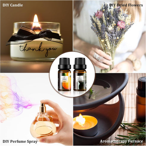 Refresh Essential Oil Set, 6x10ml Aromatherapy Oils for Diffuser, Humidifier, DIY Candle, Air Purifier...