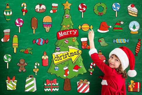 SICOHOME Christmas Bulletin Board Decorations Set 48 Pcs Winter Classroom Decoration Merry Christmas Tree Paper Cutout Christmas Home Wall School ...